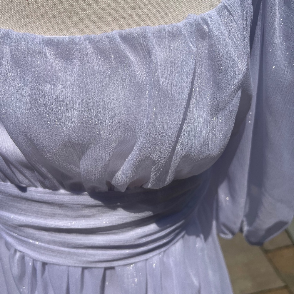 Lucy in the Sky White Women's NEIA Ruffle Chiffon White Dress Size M - Picture 2 of 13